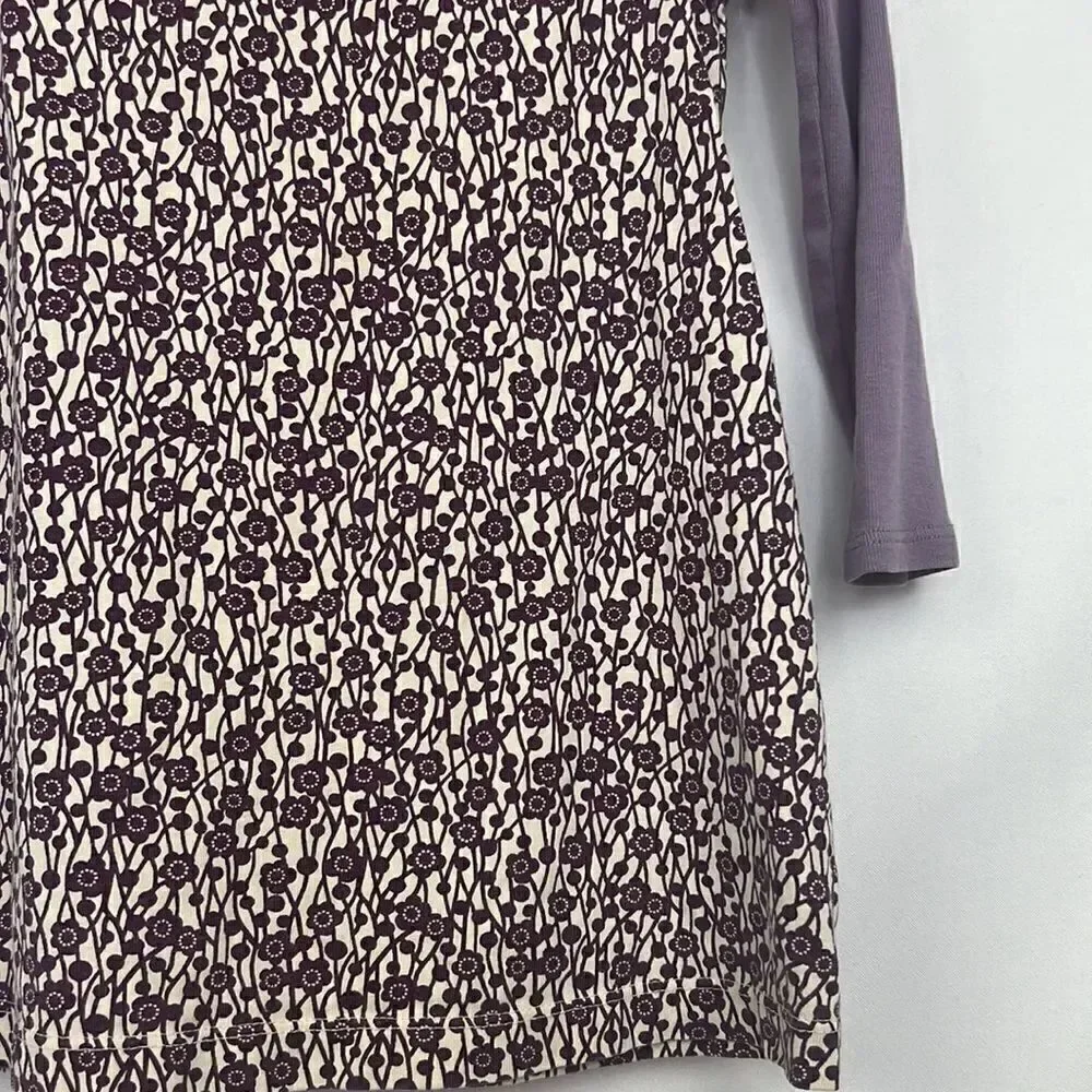 Tea purple and cream knit dress long sleeve E UC size 3